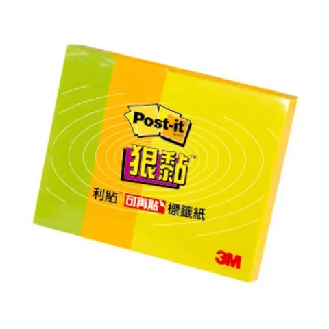 3M Post-it 623S-1狠黏便條紙(黃.綠.橘)